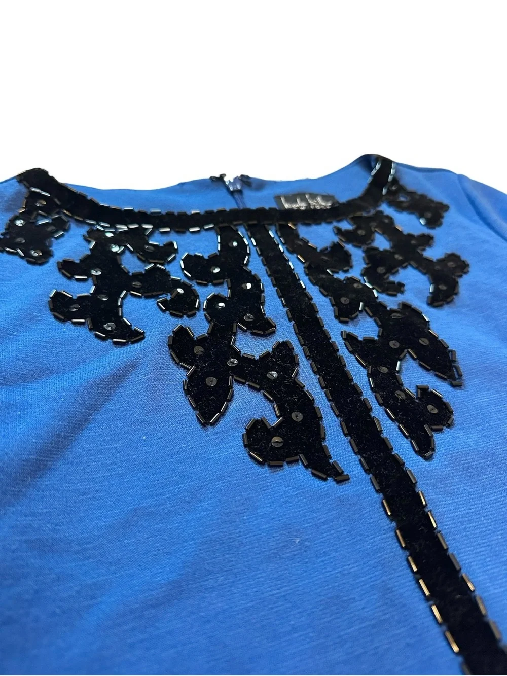 Nicole Miller | Royal Blue Jewel Embellished A Line Dress (12)